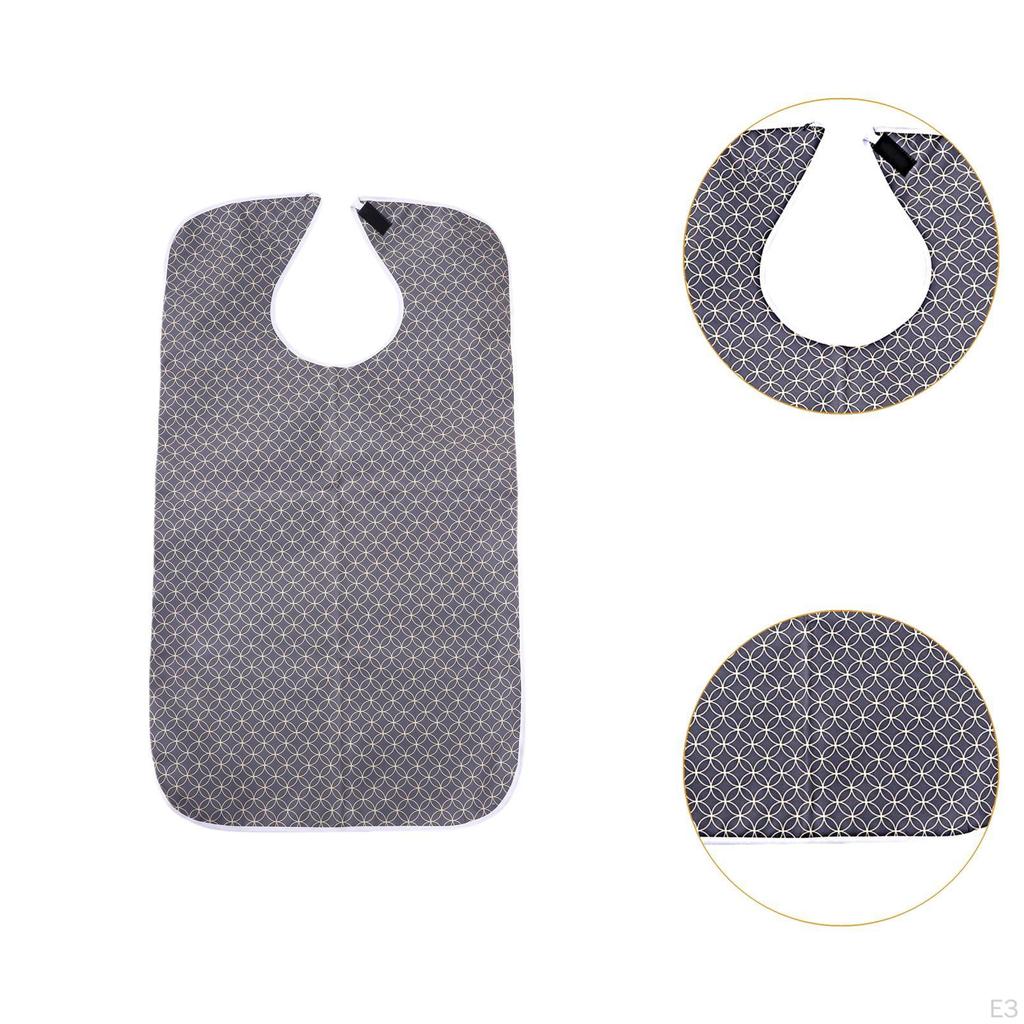 Adult Bib Eating Cloth Adjustable Neck Large Portable Machine Washable Reusable Clothing Protector