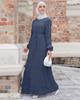 M217#6: Multi-color Muslim Women's Middle Eastern Chiffon Long Dress - New Malaysian Pleated Robe Design