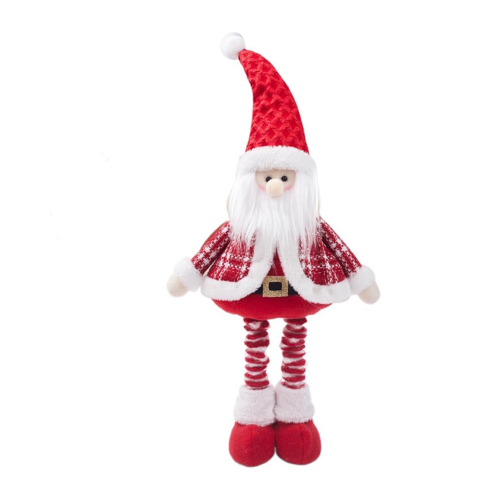 Cartoon Christmas Telescopic Doll Handmade Plush Doll Santa Claus Toy  Living Room