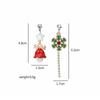 Christmas Long Rhinestone Tassel Asymmetric Enamel Bell Snowflake Drop Earrings Imitation Pearl Star Jewelry For Women Men Gifts