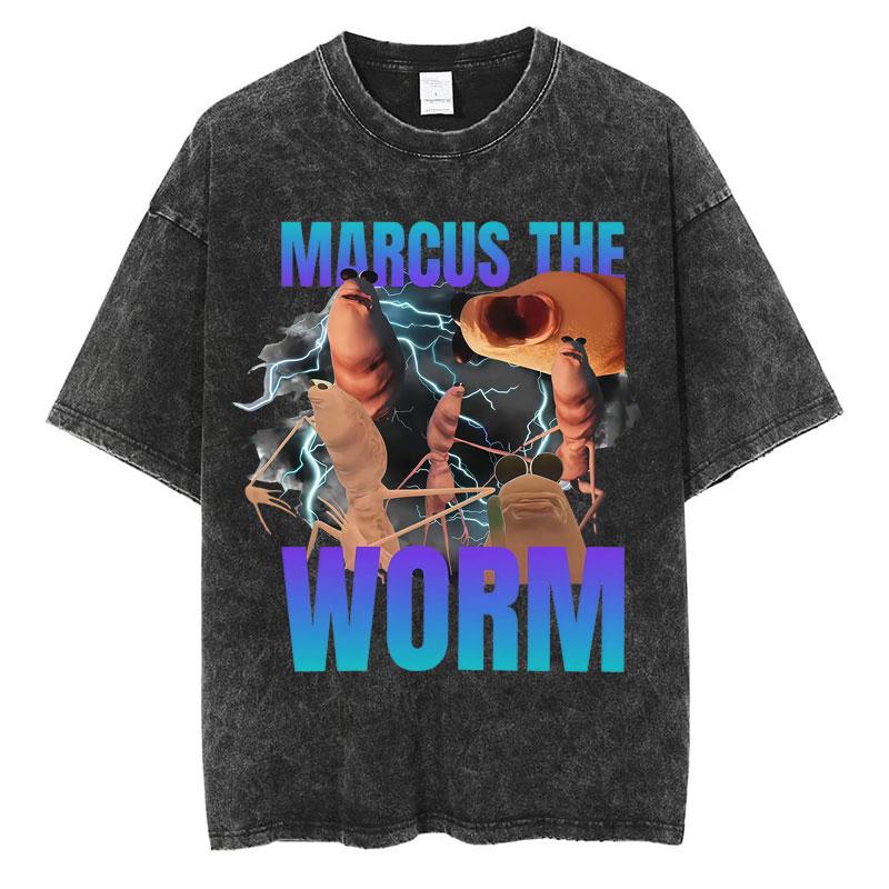 I Dont Like This Rock Its Pissing Me Off Marcus The Worm Washed Vintage Funny Meme Tshirt Men Women Casual Cotton Short Sleeve