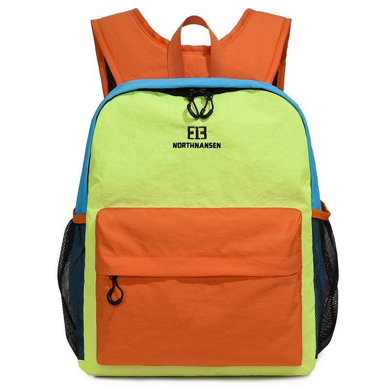 Schoolbag Contrasting Color Large Capacity Girls Campus Casual Versatile Backpack Junior High School Student High School Student School Bag Women's