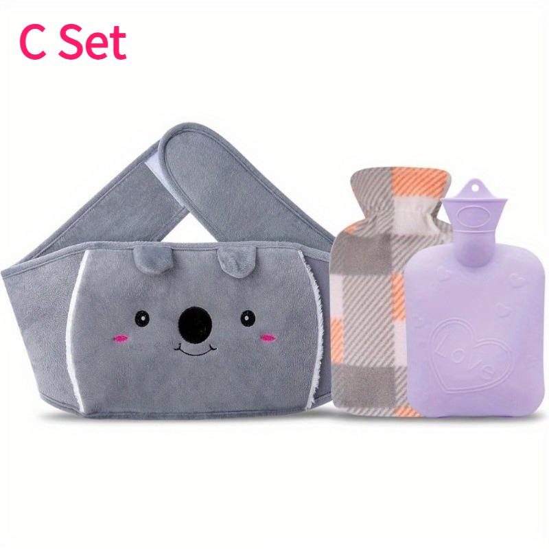 

Hot Water Bottle with Cover 1L Warming Hot Water Bag 120cm Long Soft Waist Strap Set for Neck Shoulder Back Hands Legs Reusable
