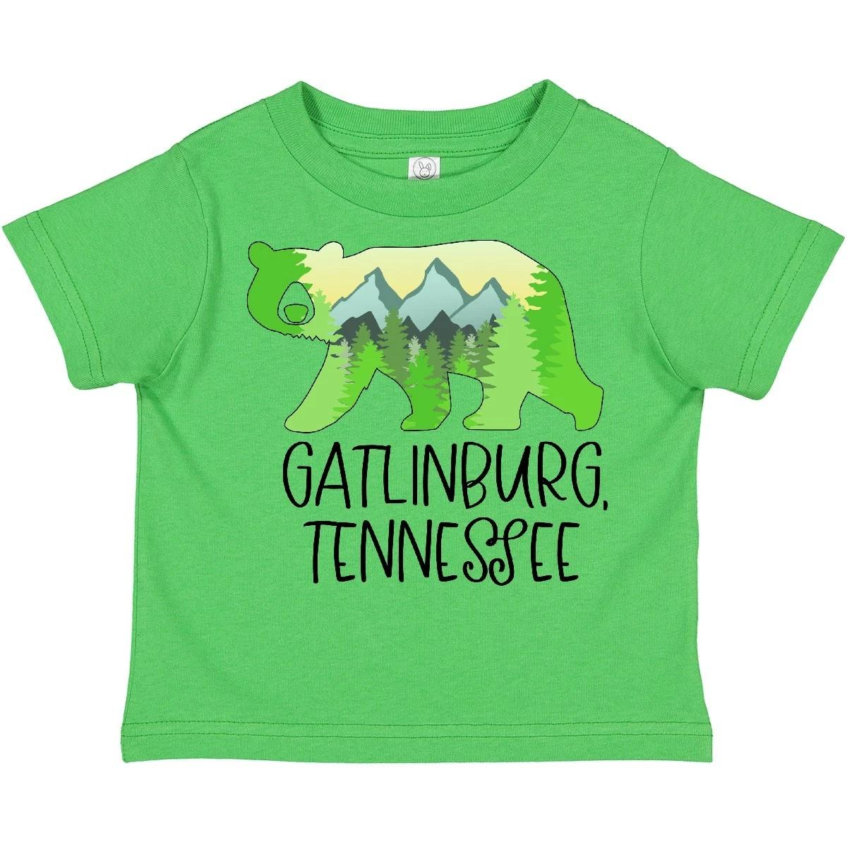 Inktastic Gatlinburg, Tennessee- Mountains And Bear Shape Toddler T-Shirt State 140