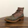 Scarpe da Uomo Autunno Inverno Vintage Fatte a Mano in Pelle di Vacchetta Colore Misto Stivaletti alla Caviglia Britannici Stivali da Lavoro con Zeppa e Suola Carrarmato Stivali da Moto
