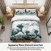 Japan Mount Fuji Duvet Cover Set Double Size Cherry Blossom Bedding Set With 2 Pillowcases Japanese Sea Waves