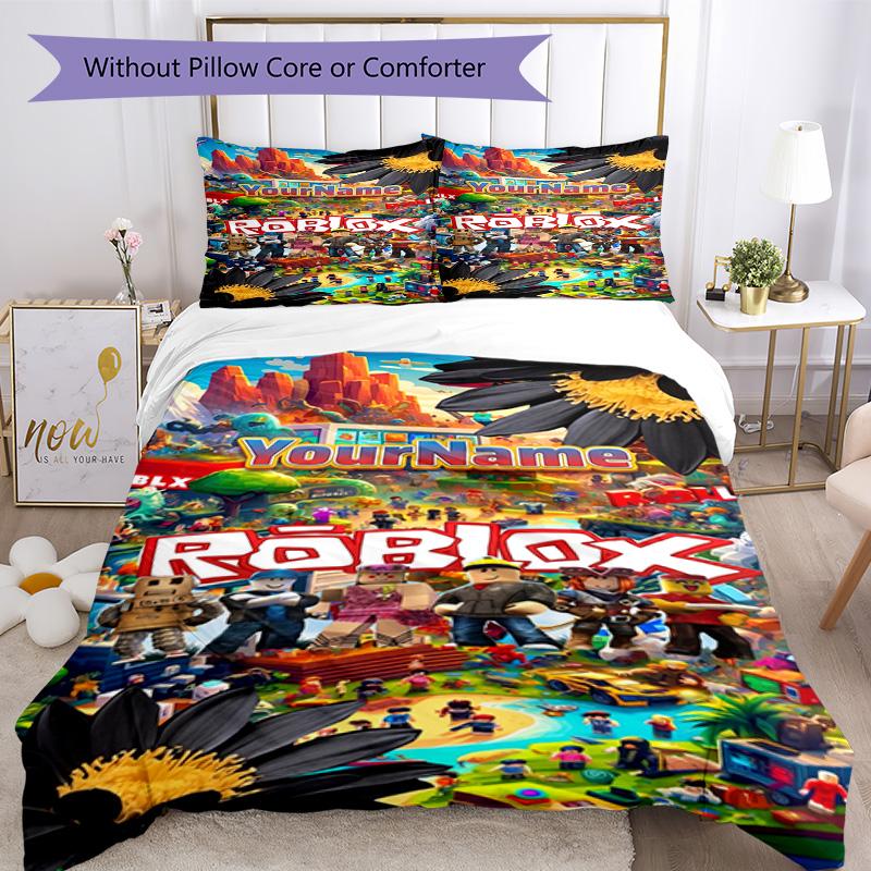 Roblox 469 Customize Your Name Bedding Set Breathable Duvet Cover with Pillowcases Home Decoration Birthday Gift