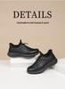 Red Dragonfly Men's Black Leather Waterproof Non-slip Lace-up Sports Shoes for Spring & Autumn - Comfortable and Stylish for Travel.