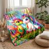 Rainbow Unicorn Under Stars Theme blanket Lightweight Warm Flannel Blanket Decorative Throw Blanket for Home Decoration