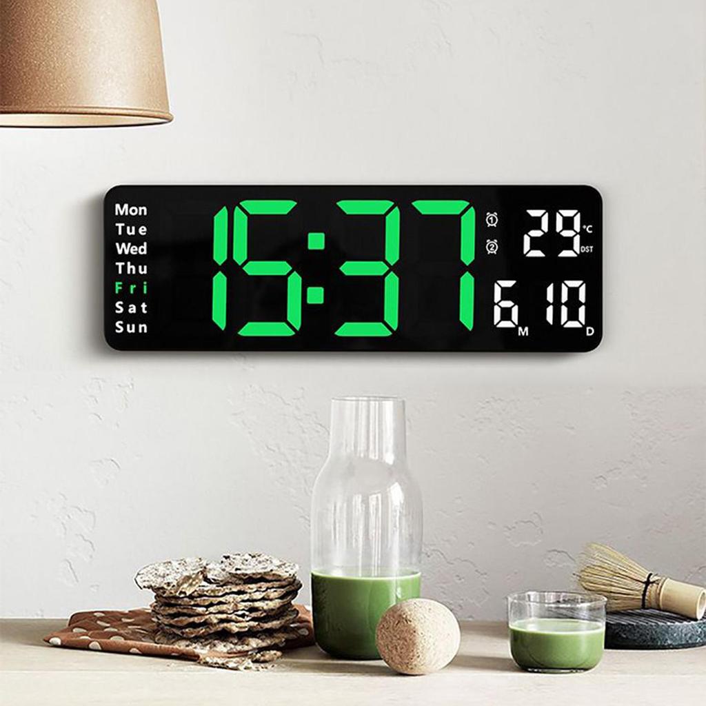 Digital Alarm Clock Digital Clock LED Big Display Battery Operated Temperature Date Display Dimmable Electronics Bedroom