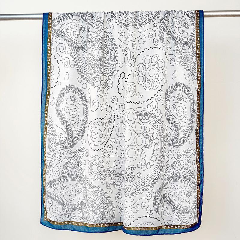 Elegant Women Retro Silk Scarf Print Wrap Shawl Lady Bandanas Hijab Boho Long Scarve Pareo Headscarf Formal Occasion Fashion New