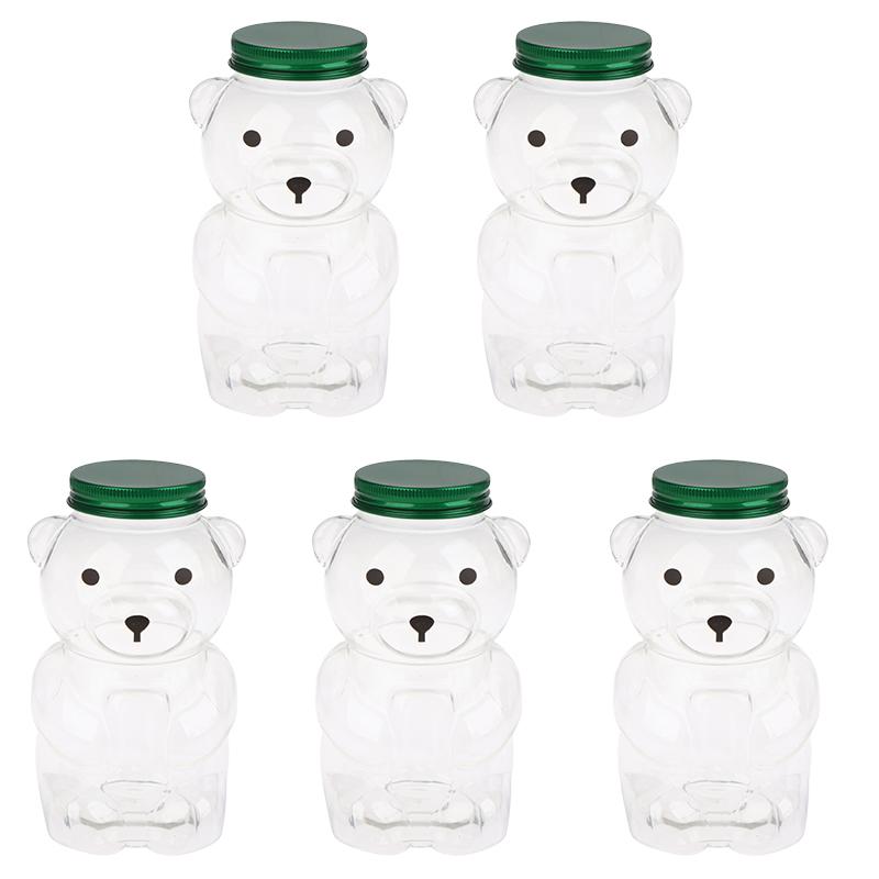500ml Tragbare Cartoon-Bären Transparente Flaschen Klare Milchtee Kaffee Flasche Für Bubble Tea Saft Milchshake Partyzubehör