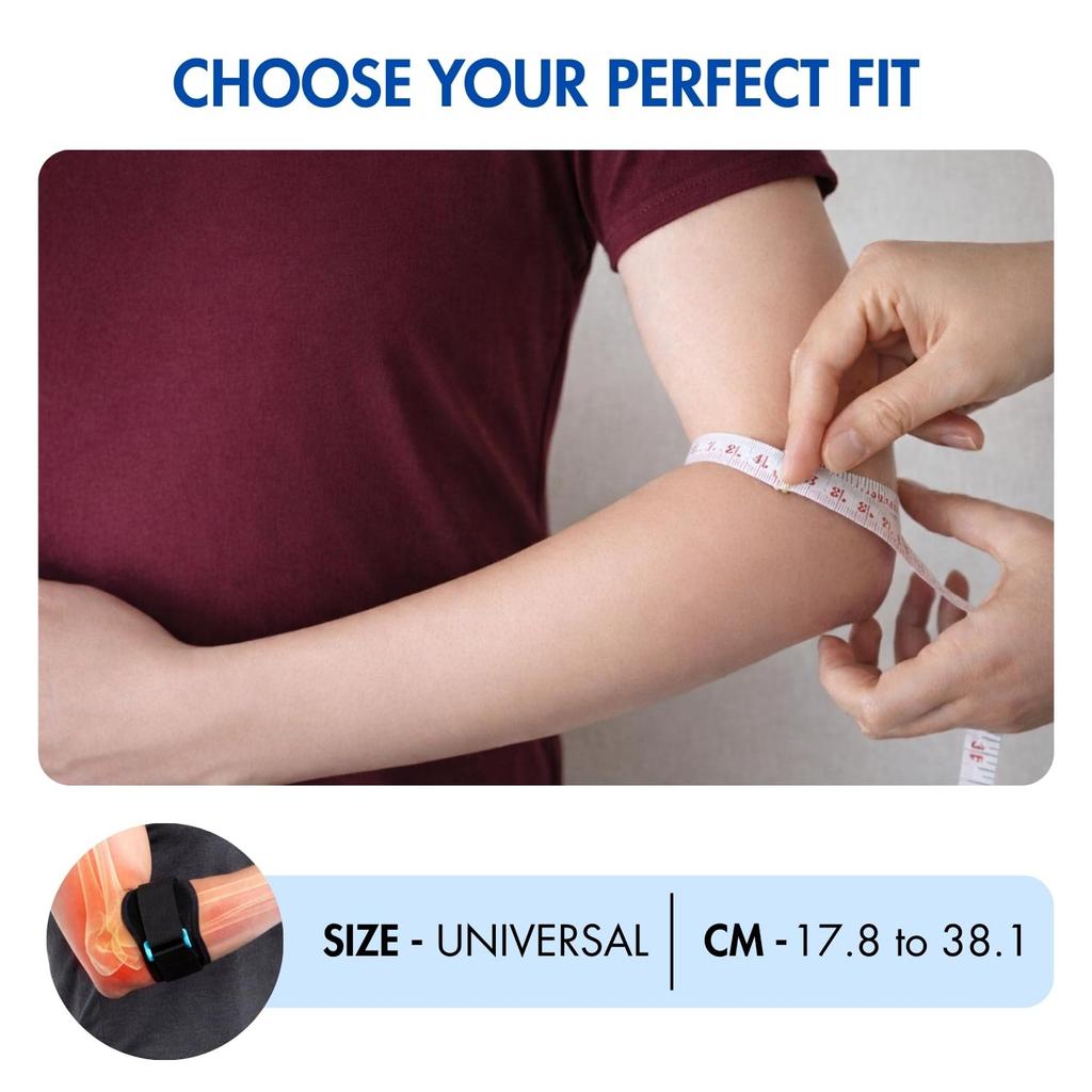 Flamingo Tennis Elbow Support Brace for Elbow Pain Relief | Neoprene Compression Elbow Band for Tendonitis, Sports, Gym & Workout | Adjustable St