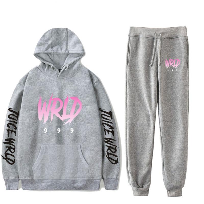 Rapper Juice Wrld Print Autumn/Winter Men/Women Cotton Tracksuit Suit Casual Hoodie+Pants 2pcs Sets Streetwear Unisex Clothing