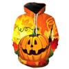 Halloween 3D Digital Print Hoodie Long Sleeve Women's Sweatshirt Couple Matching Round Neck Polyester Fiber Full Length Sleeve