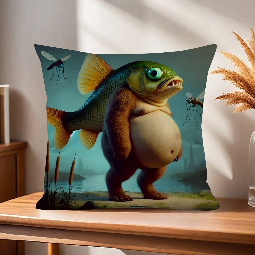 ITALlAN Brainrot Creative animal Cushion Cover Inches Farmhouse Decor Home Throw Pillow Covers for Couch Decorations