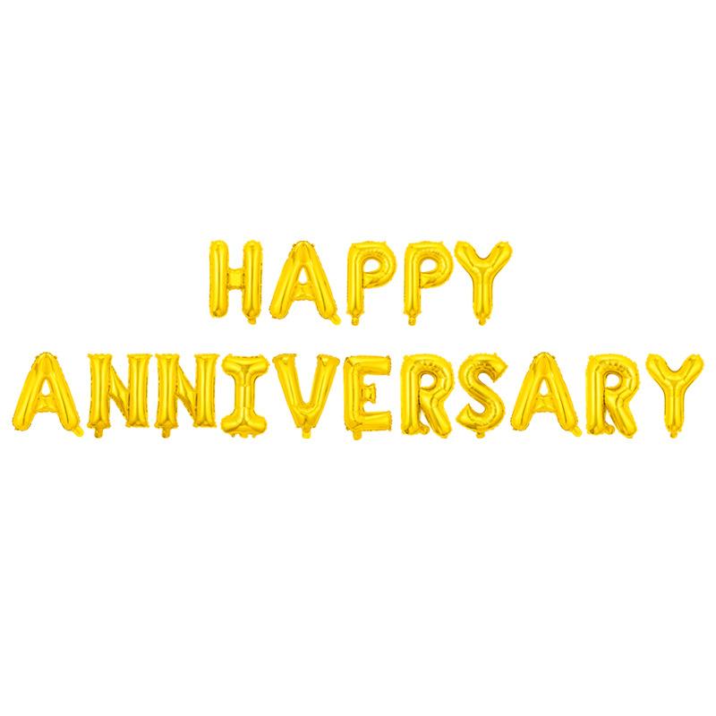 16 Inch Wedding Anniversary Happy Happy Anniversary Aluminum Film Balloon Set Decoration