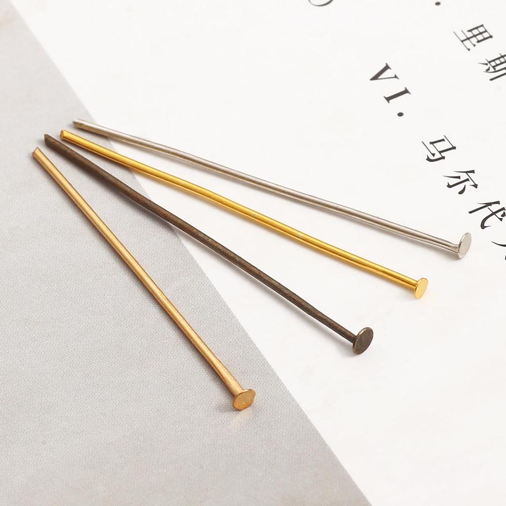 200 Stück Flachkopf Öse Flachkopfstift Eisennadeln Perlen Zubehör für Schmuckherstellung DIY Zubehör Ohrring