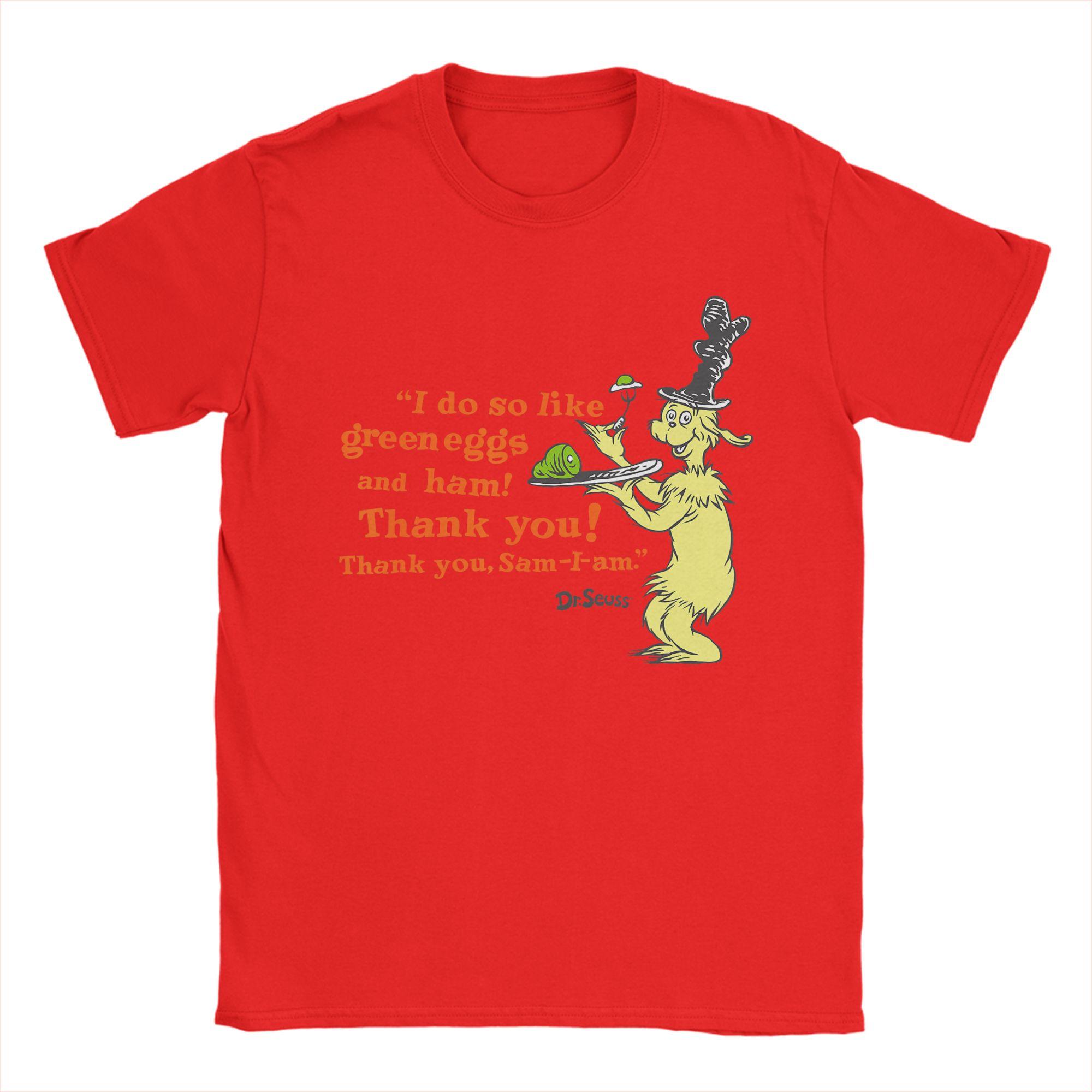 Dr. Seuss Green Eggs and Ham I Do So Like Quote T-Shirts for Unisex Humorous Tee Shirt Crew Neck Short Sleeve T Shirt 6XL Clothes S