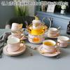 Household Flower Teapot Set, Glass Boiled Fruit Teapot, Ceramic Afternoon Tea Flower Fruit Teacup Tea Set, Candle Heating