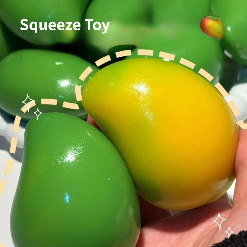 Hot Sale Handmade Crispy Mango Stress Ball Squeeze Toy, Color-Changing Mango Squishy Fidget Ball, ASMR Sensory Stress Relief Toy