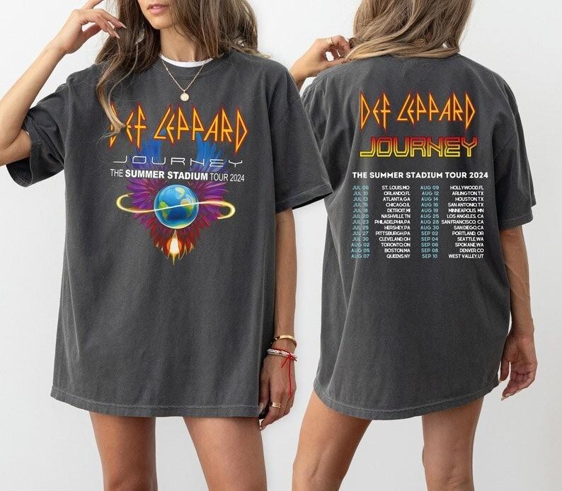 Def-Leppard And Journey Summer Stadium Tour 2024 Shirt Journey Tour Shirt Unisex T-Shirt XXXL
