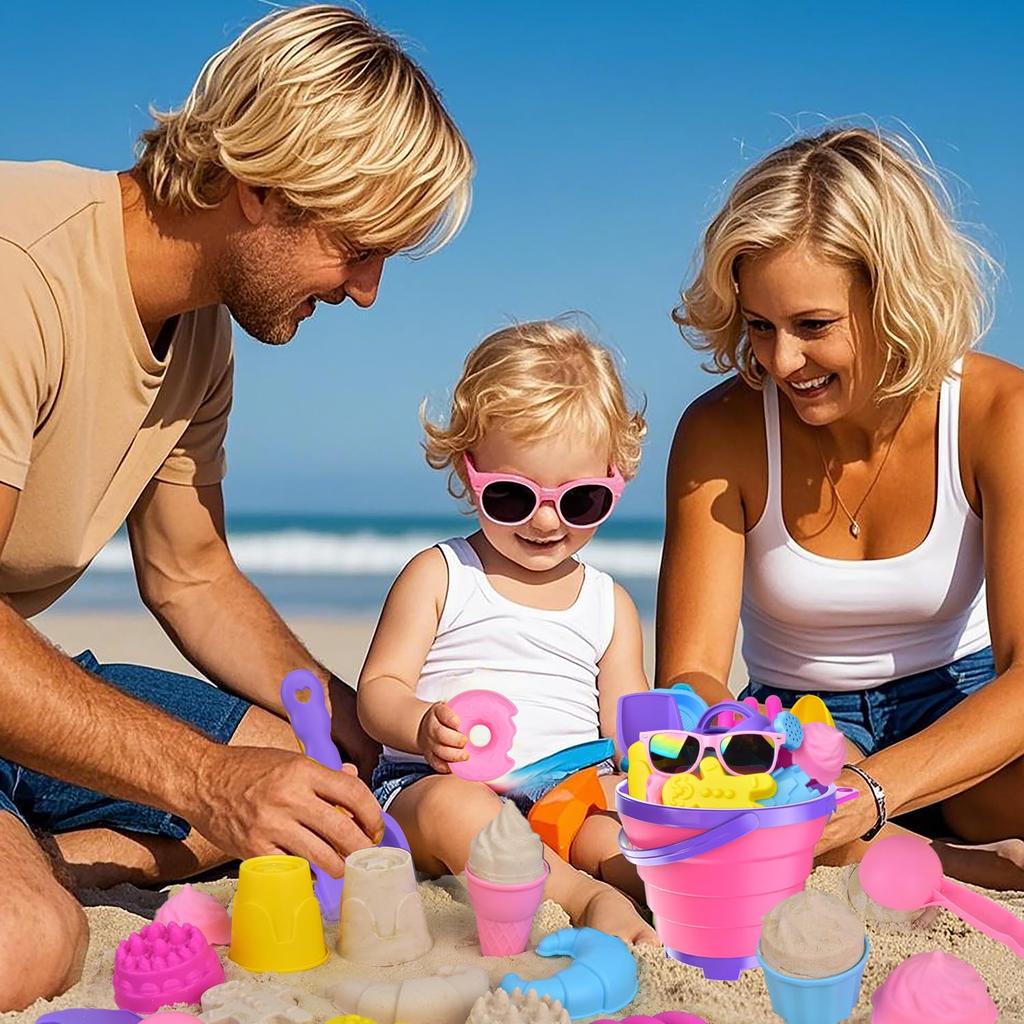 Sandbox Sandbox Bucket Water Storage Box Birthday Outdoor Cake Sand Outdoor Outing Play Sea River Beach Park Set, 31-piece Set, Play, Foldable, Set,