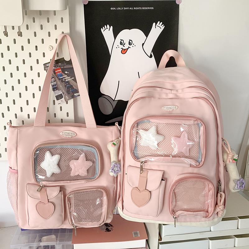 Children's Schoolbags Elementary School Girls Junior High School College Students Two Piece Set Large Capacity Backpacks