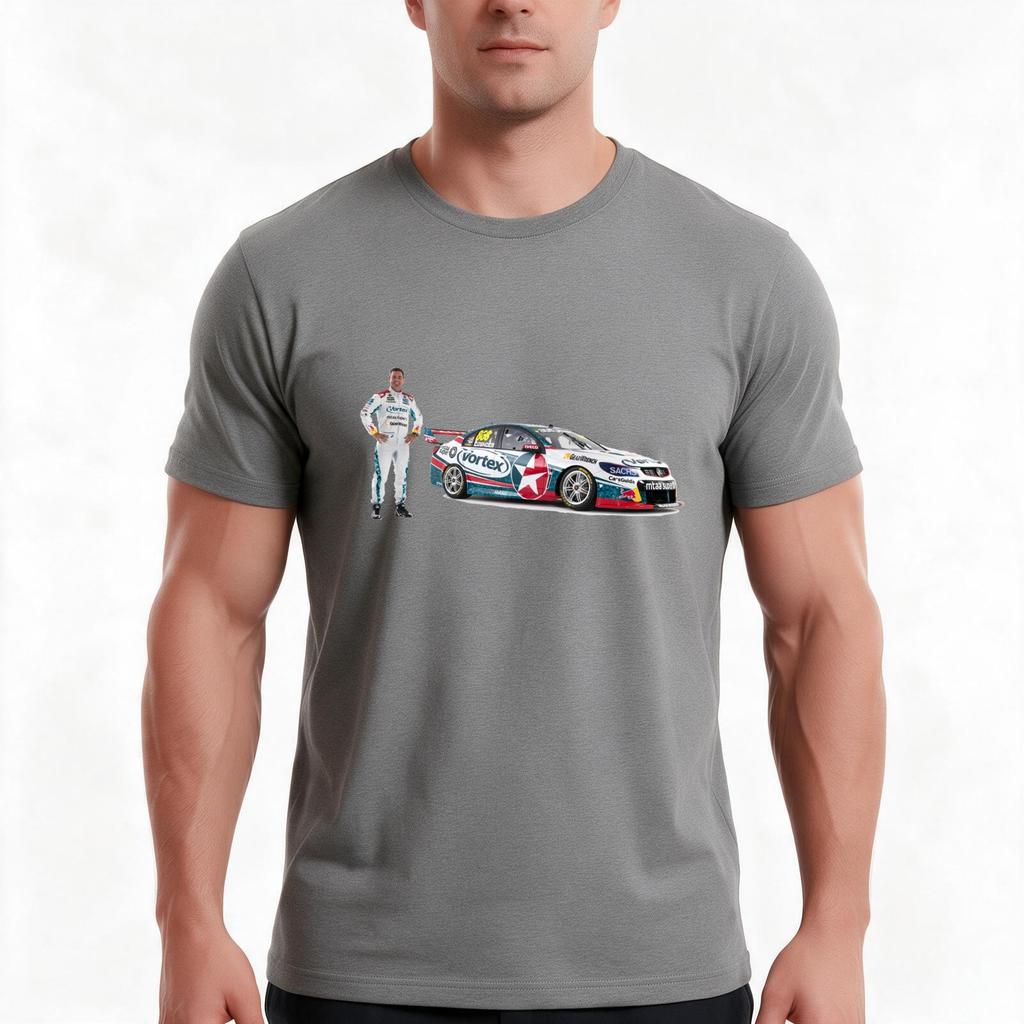 Craig Lowndes V Supercars T-Shirt Sommer Lässig Baumwolle T-Shirt Übergroß Streetwear Oberteile Vintage Grafikdruck Baumwolle
