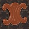 Celine Triomphe Monogram Canvas Zipper Half-Moon Shoulder Bag Women bags Brown 10K642ECM-04LU