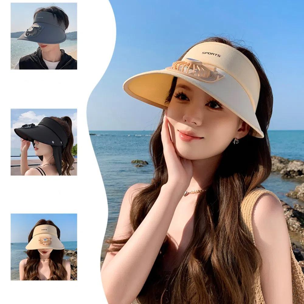 Empty Roof Cooling Fan Hat Usb Charging Peaked Cap New Sun Visor Hat  Men Women