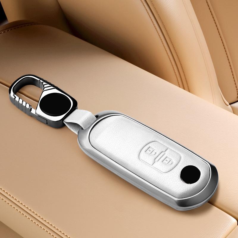 Metall Leder Auto Fernbedienung Schlüsselhülle Hülle Halter Schale Fob für Mazda 3 Axela CX-30 CX-5 CX-30 CX-50 CX70 CX90 6 CX-9 MX-5 Atenza