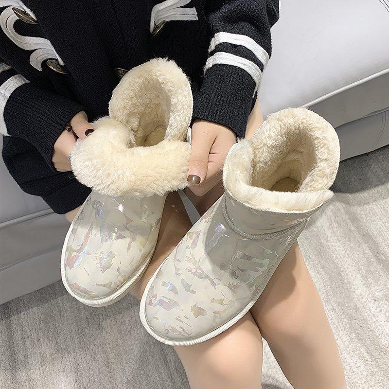 2024 Boots Women New 2024 Low Heels booties Women's Rubber Shoes Rain Booties Ladies  Luxury Designer Australia Round Toe