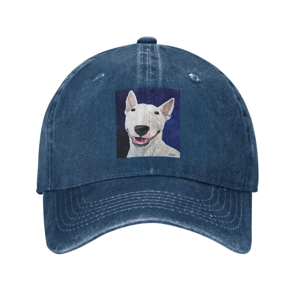 Bull Terrier Unconditional Denim Fabric Cap Casual Baseball Caps Adjustable Hat Summer Unisex Baseball Hats