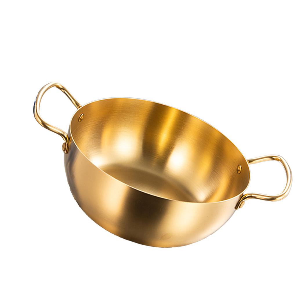 Korea Ramen Pot Stainless Steel Double Handle Fast Heating Ramen Noodle Cooking Pot for Induction Cooker