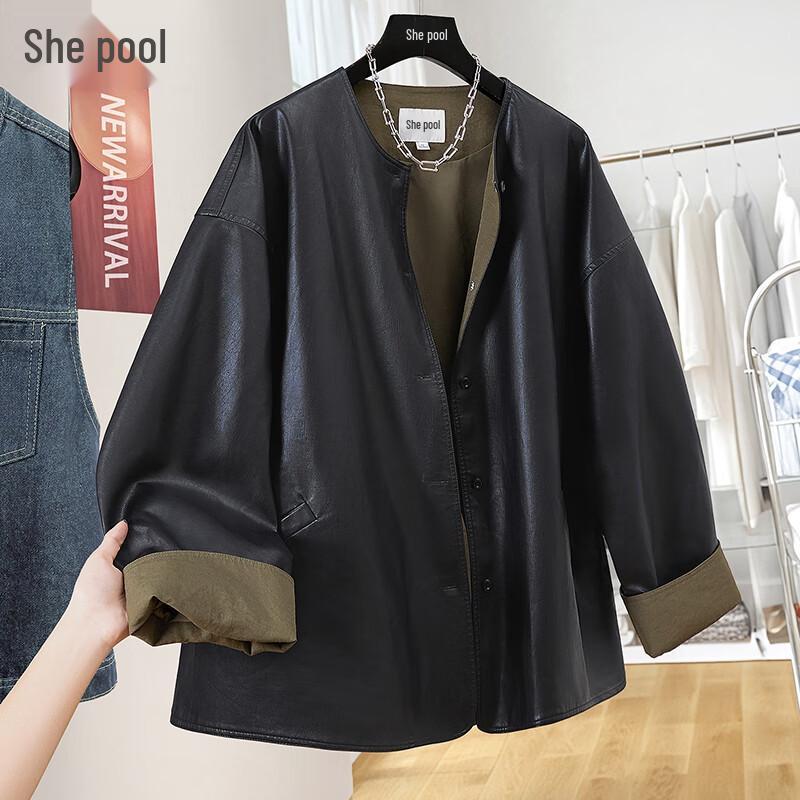 

Shechi Women s PU Leather Jacket 2XL