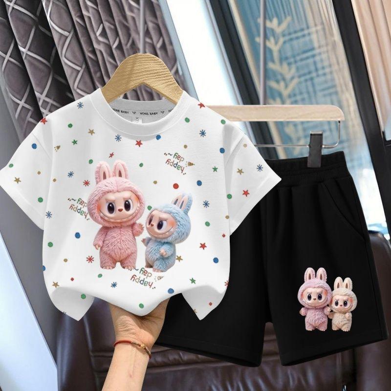 Cute Cartoon Set for Summer Children's Fashion Two-piece Set