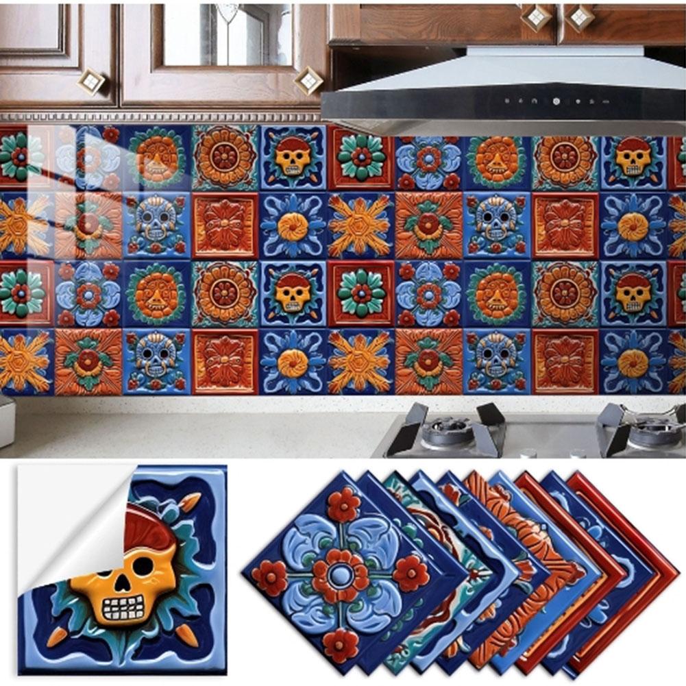 Beautifully Designed Mexican Tile Sticker Set 20 Pieces for Your Walls