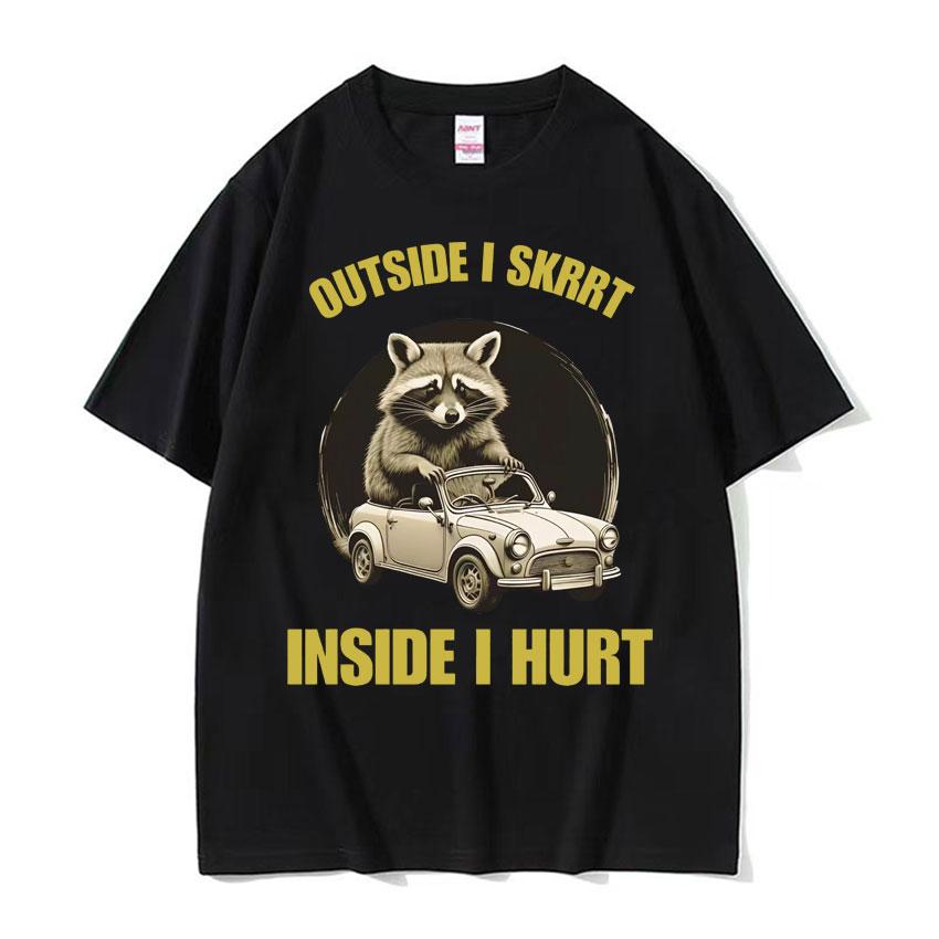 My Pain Is Chronic But This Ass Is Iconic Tee Shirt Funny Raccoon Meme T Shirt Mens Womens Vintage Kawaii Couples Tshirt Tops