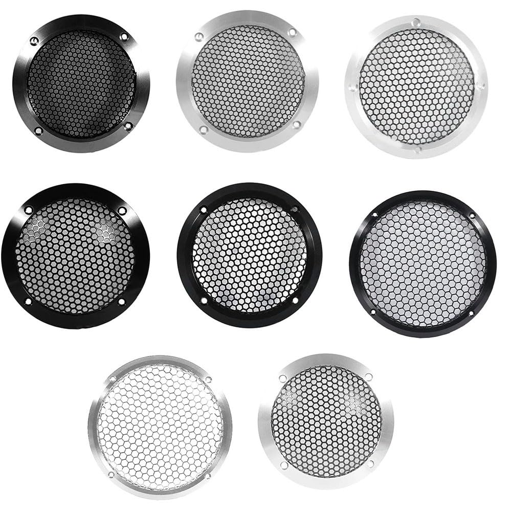 Alliteqwe Aluminum Car Tweeter Speaker Grille Cover Full Metal Mesh Grille for Acoustic Performance 3" Silver