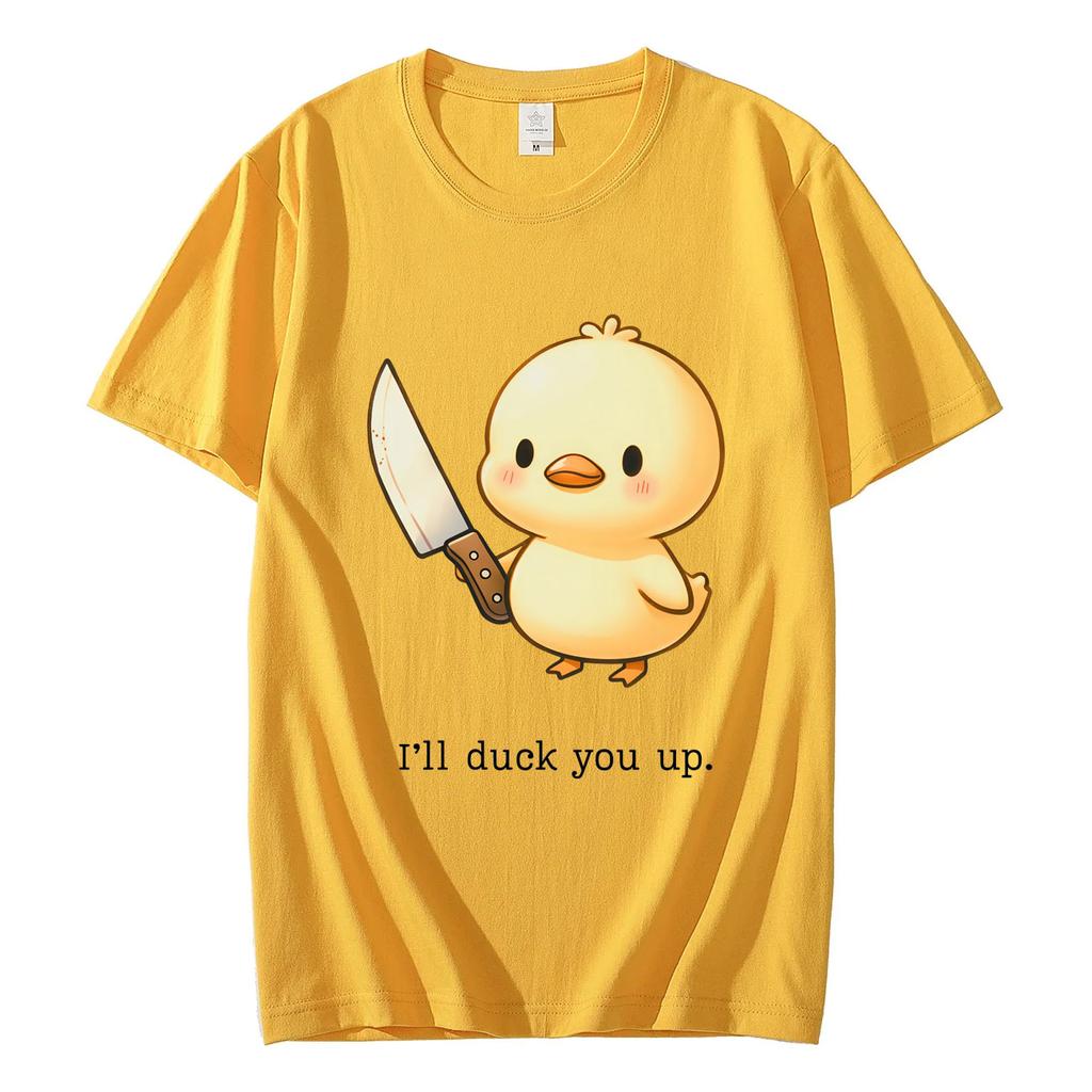 Funny Duck Meme Graphic T Shirts High Street Fashion Trend Short Sleeve Tshirt Men Women Casual Loose Cotton T Shirt Streetwear