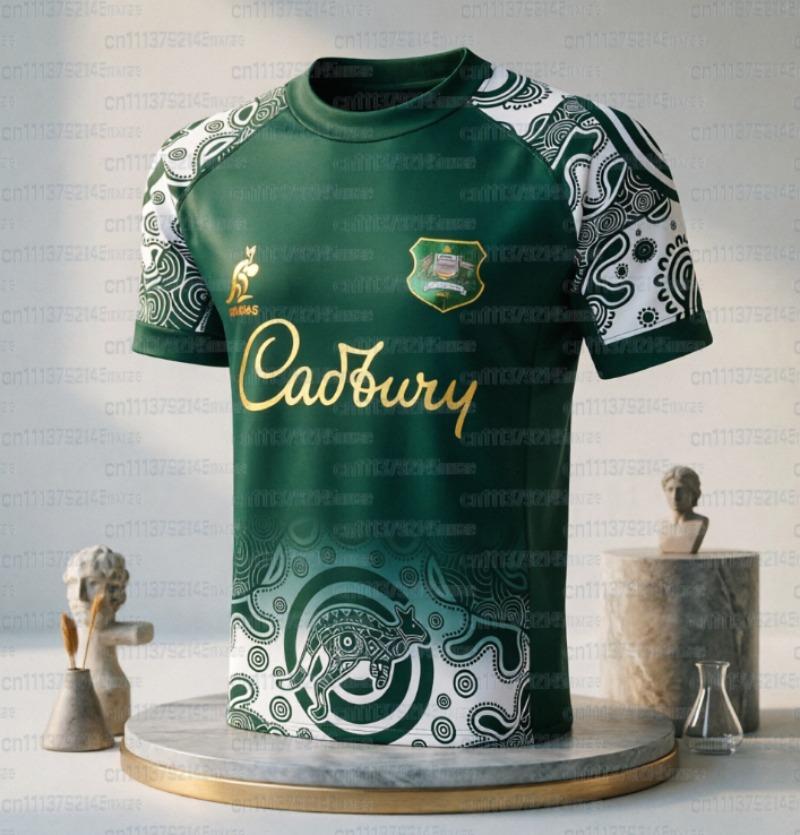 Australia Rugby Jersey Breathable Training Football Shirt Kangaroos Wallabies Retro Short Sleeve Uniform for Fans FamilyMatching