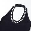 European and American style, new women's clothing, fashionable halter rivet decorative neck top 4813320