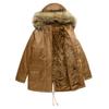 Plush Cotton Coat with Hood and Fur Collar, Winter Warm Coat, Large Size Women's Cotton Jacket