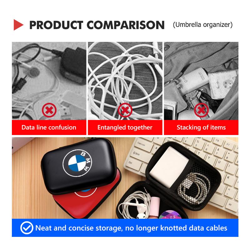 MUSE5 Car Portable EVA Bluetooth Earphone Cable Case Storage Bag For BMW 1 3 5 7 Series M F01 F20 F10 F13 E52 E53 E60 E93