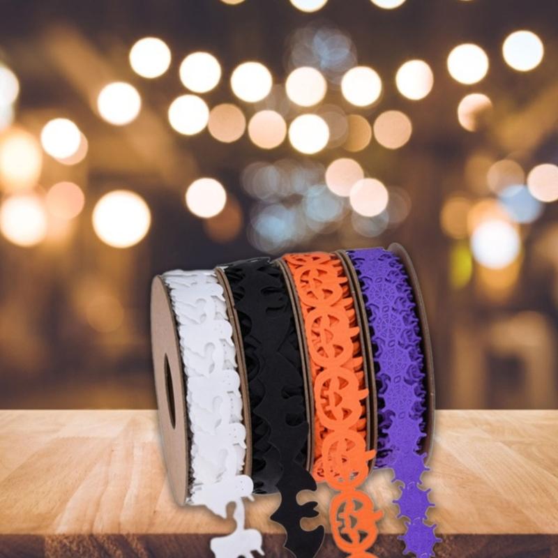 Haunting Beauty Decorative Halloween Ribbon Showcasing Bat Motif Perfect for Party Tool and Fashion Hair Accessories