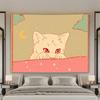 Cute Cat Tapestry Boho Wall Hanging Art Print for Bedroom Decor Minimalist Aesthetic Nursery Wall Tapestry 150x300cm