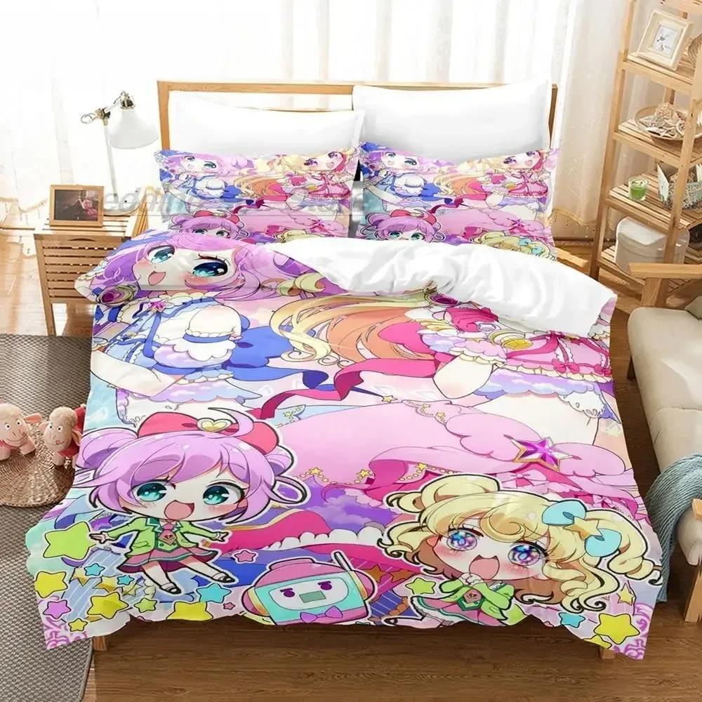 

3D Kawaii Girls Idol Time Pripara Comfortable Duvet Quilt Cover Pillowcase Bedding Set Children Bedroom Decoration Home Textile 70x133cm