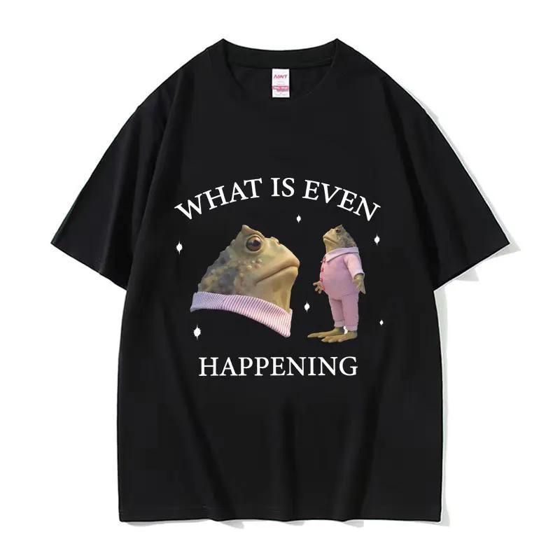 What is happening frog graphic T-shirt L