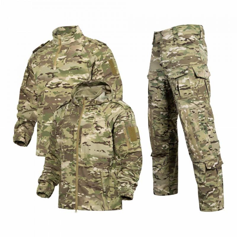 

L5.0 Quick-dry Three-piece Frog Suit Outdoor Sports Breathable Wear-resistant Military Fan Camouflage XXXL